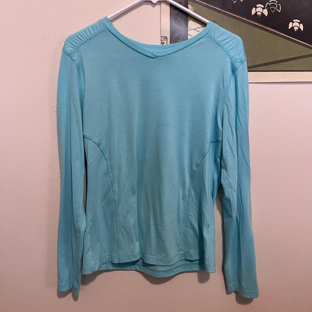 Women's Aqua Long Sleeve Top